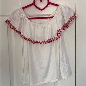 Jcrew XS Top w/red Embroidery (Woman’s)